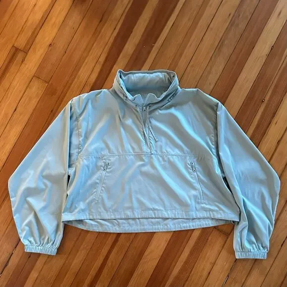 Girlfriend Collective Hummingbird Half-Zip Windbreaker in Chinoiserie Size XL - Picture 3 of 6